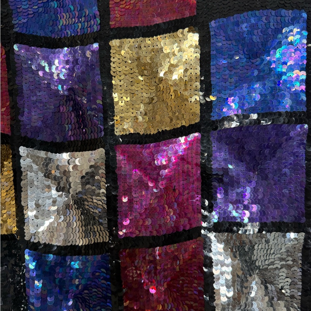 Colorful Sequin Patchwork Blouse - image 5